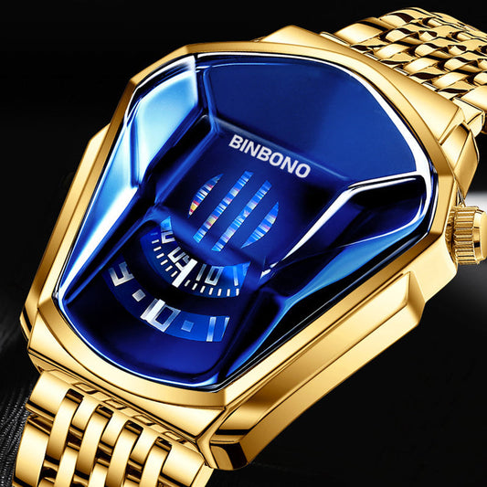 Men's Quartz Watch with Diamond Design