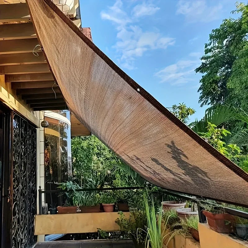 Sun Shade Protection Net | 90% UV Defense | Weather-Resistant Polyester | Brown | For Sun and Greenhouse Protection