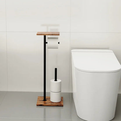 Convenient Toilet Paper Stand with Shelf for Essentials