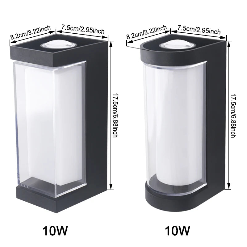 Contemporary Up/Down LED Wall Light | Waterproof IP65 | Aluminum | 17.5 × 12.5 × 10 cm