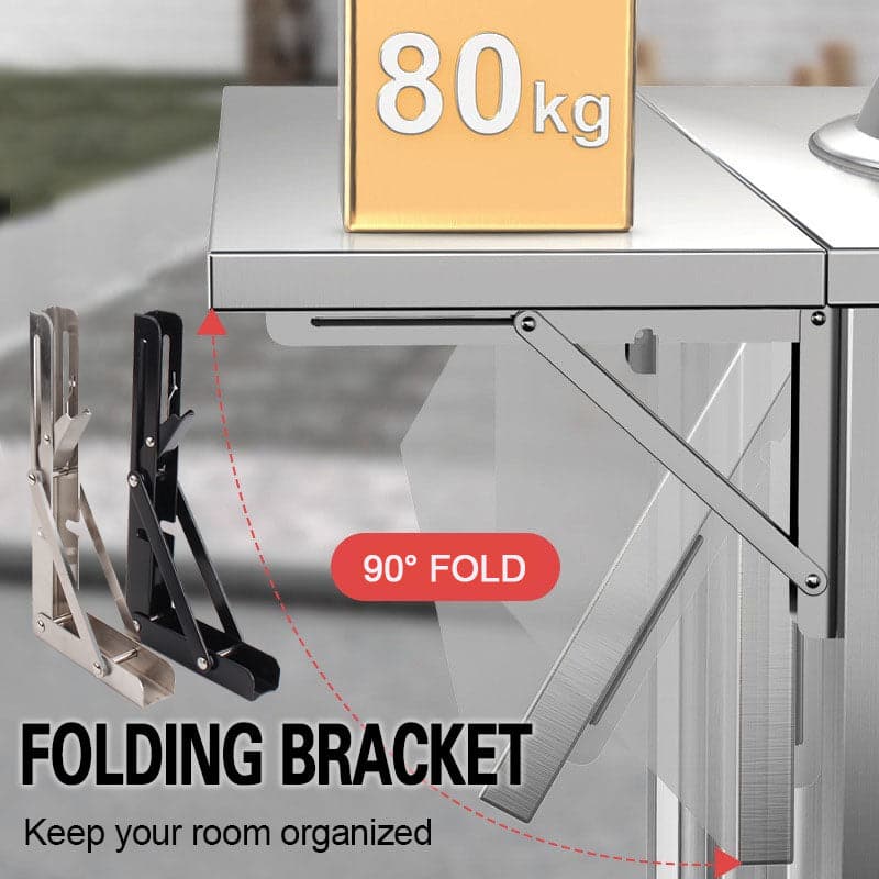 Space-Saving Folding Shelf Bracket for Versatile Use