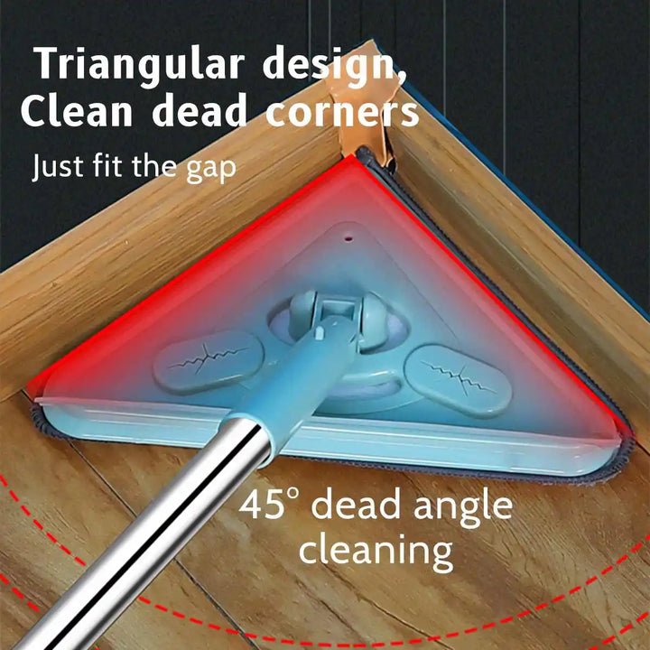 Tri-Head 360° Mop for Effortless Cleaning in Corners