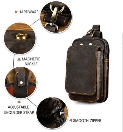 Full Grain Leather Travel Waist Bag