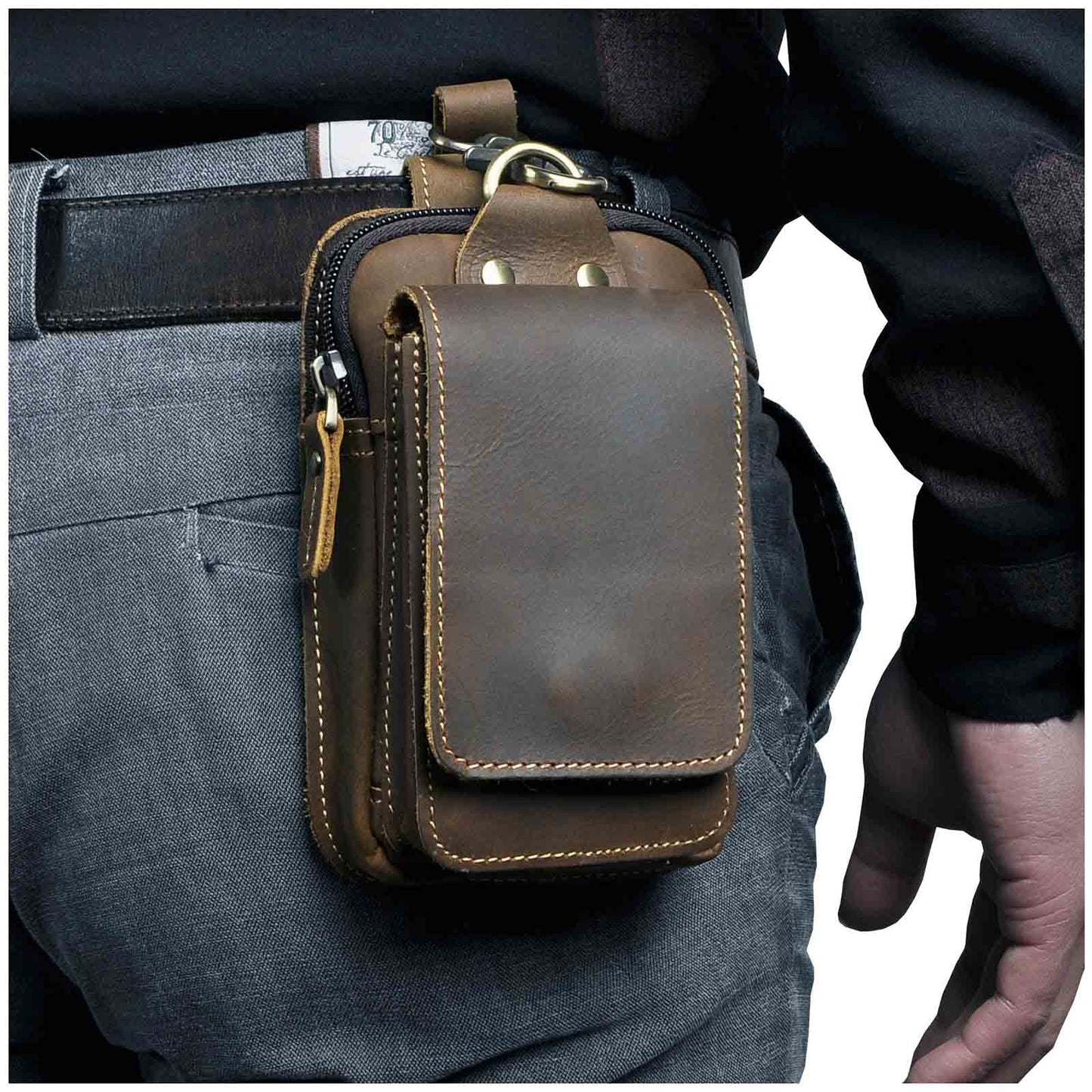 Full Grain Leather Travel Waist Bag