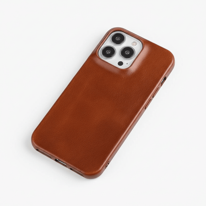 Shockproof Protective Cover for iPhone 13-16 - Oil Wax Finish Leather Case