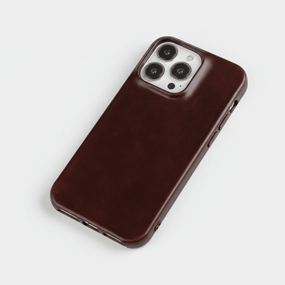Shockproof Protective Cover for iPhone 13-16 - Oil Wax Finish Leather Case