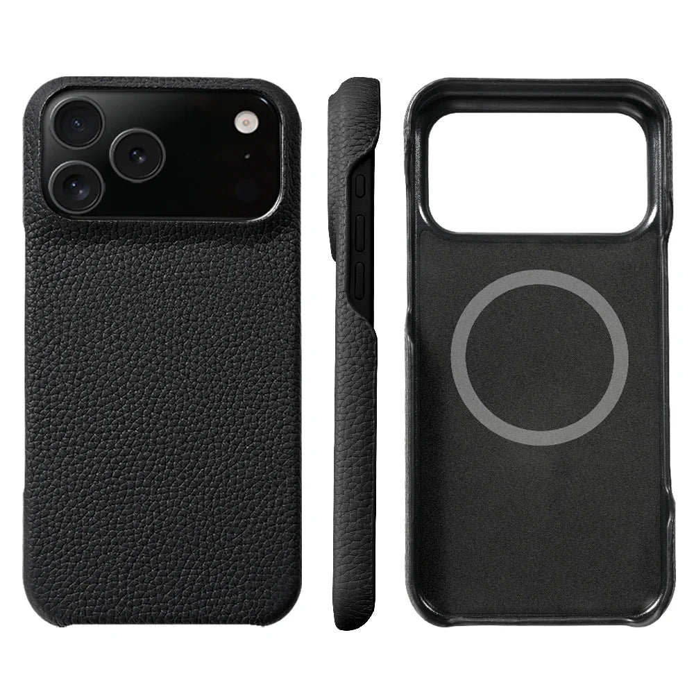 Leather Case for iPhone 17 with MagSafe, Microfiber Interior & Camera Guard