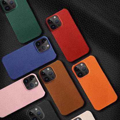 Leather iPhone Cover with MagSafe, Camera Guard, Microfiber Interior, Slim Design