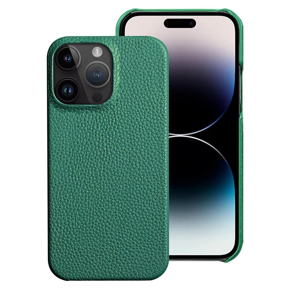 Leather iPhone Cover with MagSafe, Camera Guard, Microfiber Interior, Slim Design