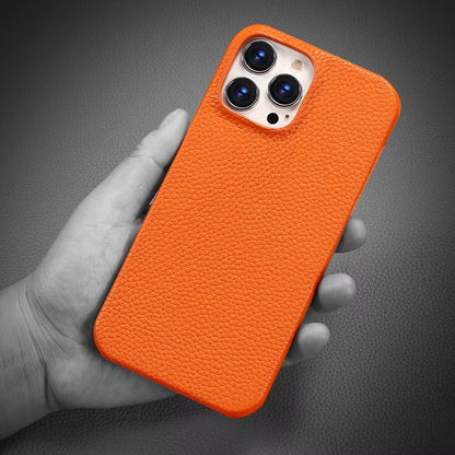 Leather iPhone Cover with MagSafe, Camera Guard, Microfiber Interior, Slim Design