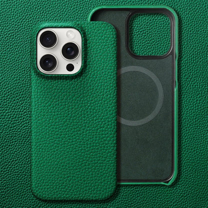 Leather iPhone Cover with MagSafe, Camera Guard, Microfiber Interior, Slim Design