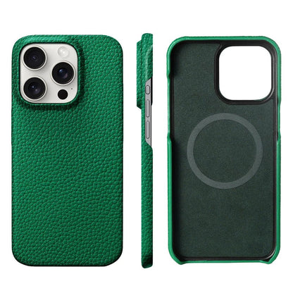 Leather iPhone Cover with MagSafe, Camera Guard, Microfiber Interior, Slim Design