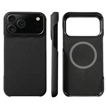 Leather iPhone Cover with MagSafe, Camera Guard, Microfiber Interior, Slim Design