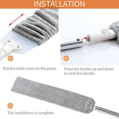 Slim Reach Dusting Wand | Microfiber Cleaning Brush with Steel Handle | Eco-Friendly