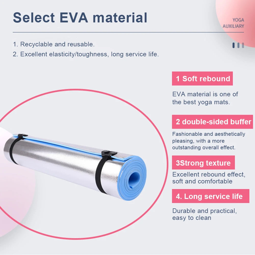 Yoga Mat 6–10 mm | Aluminum Insulation | Non-Slip EVA | 180x50 cm