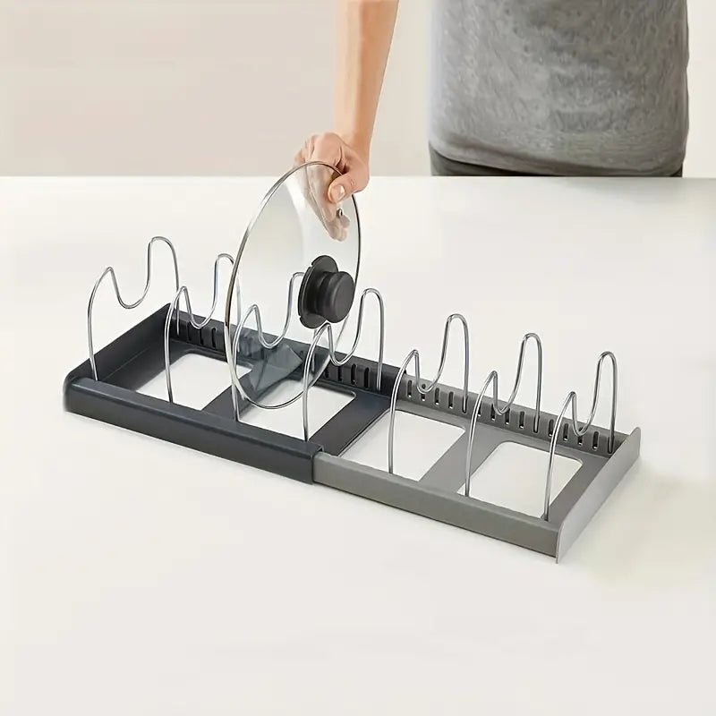 Smart Kitchen Organizer | Adjustable & Space-Saving Design | Neatly Sort Pots, Lids & Accessories