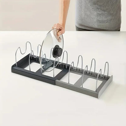 Smart Kitchen Organizer | Adjustable & Space-Saving Design | Neatly Sort Pots, Lids & Accessories