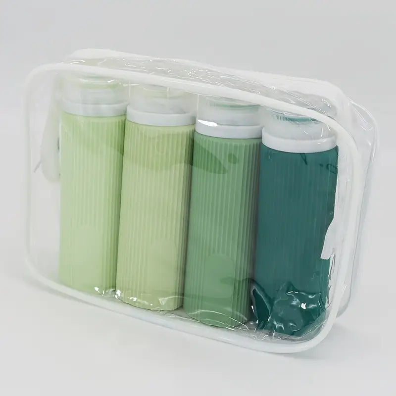 Leak-Proof Silicone Travel Bottles | Set of 4 | 89 ml | TSA Approved & BPA Free | Reusable & Refillable