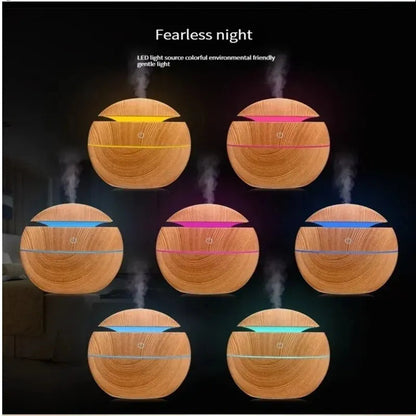 130 ml Ultrasonic Humidifier | Whisper Quiet <35 dB | USB Powered & LED Light | Includes Aromatherapy Function