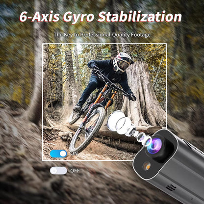 5K Bicycle Camera with Electronic Image Stabilization and LED Light