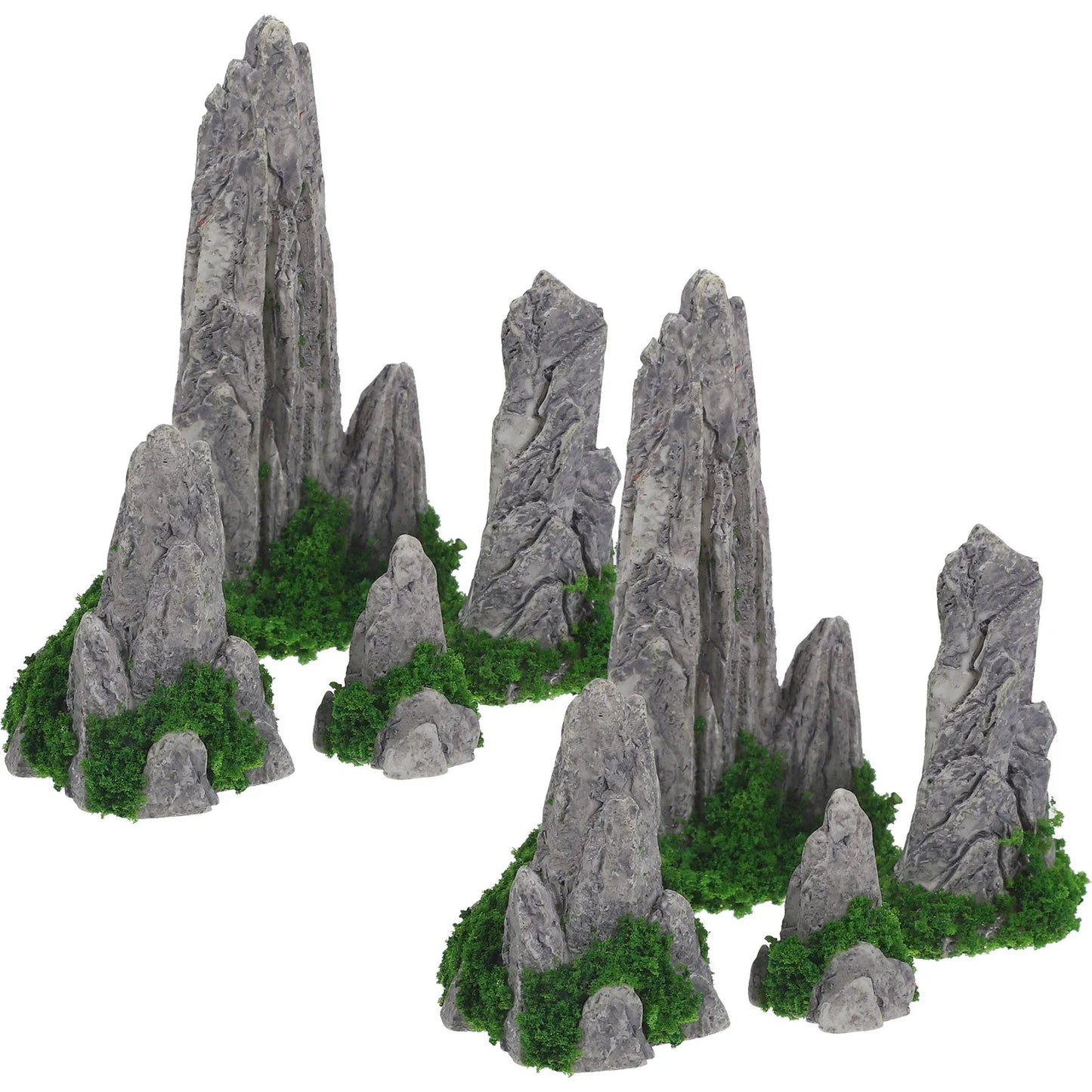Miniature Rock Decorations Set - 8-Piece Resin Landscape & Desk Decor