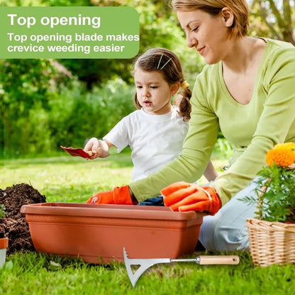 Weed Removal Tool for Garden and Paving – Stainless Steel and Wood
