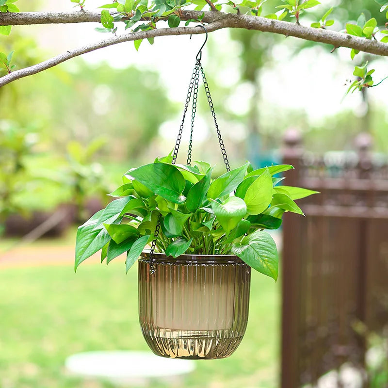Clear Hanging Planter with Self-Watering System | Hydroponic Compatible | UV Resistant | 11.5–21 cm