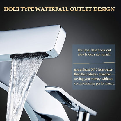 Contemporary Waterfall Faucet for Bathroom Sink
