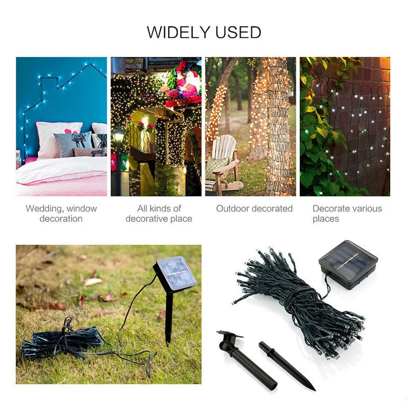 Outdoor Solar String Lights | 8 Lighting Modes | IP65 Waterproof | Warm White & Multicolor Options | Available in 7 m / 12 m / 22 m Lengths