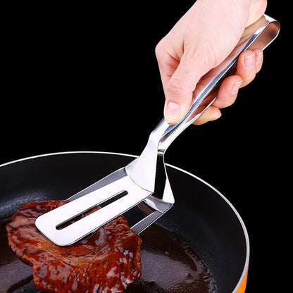 Versatile Stainless Steel Tongs with Spatula | 2-in-1 Kitchen Tool