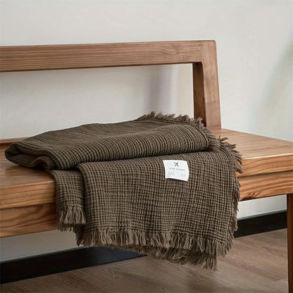 Chic Fringe Throw Blanket for Sophisticated Home Comfort