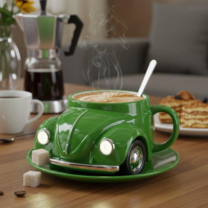 Ceramic Coffee Mug with Retro Car Design – Unique 3D Style for Beverages