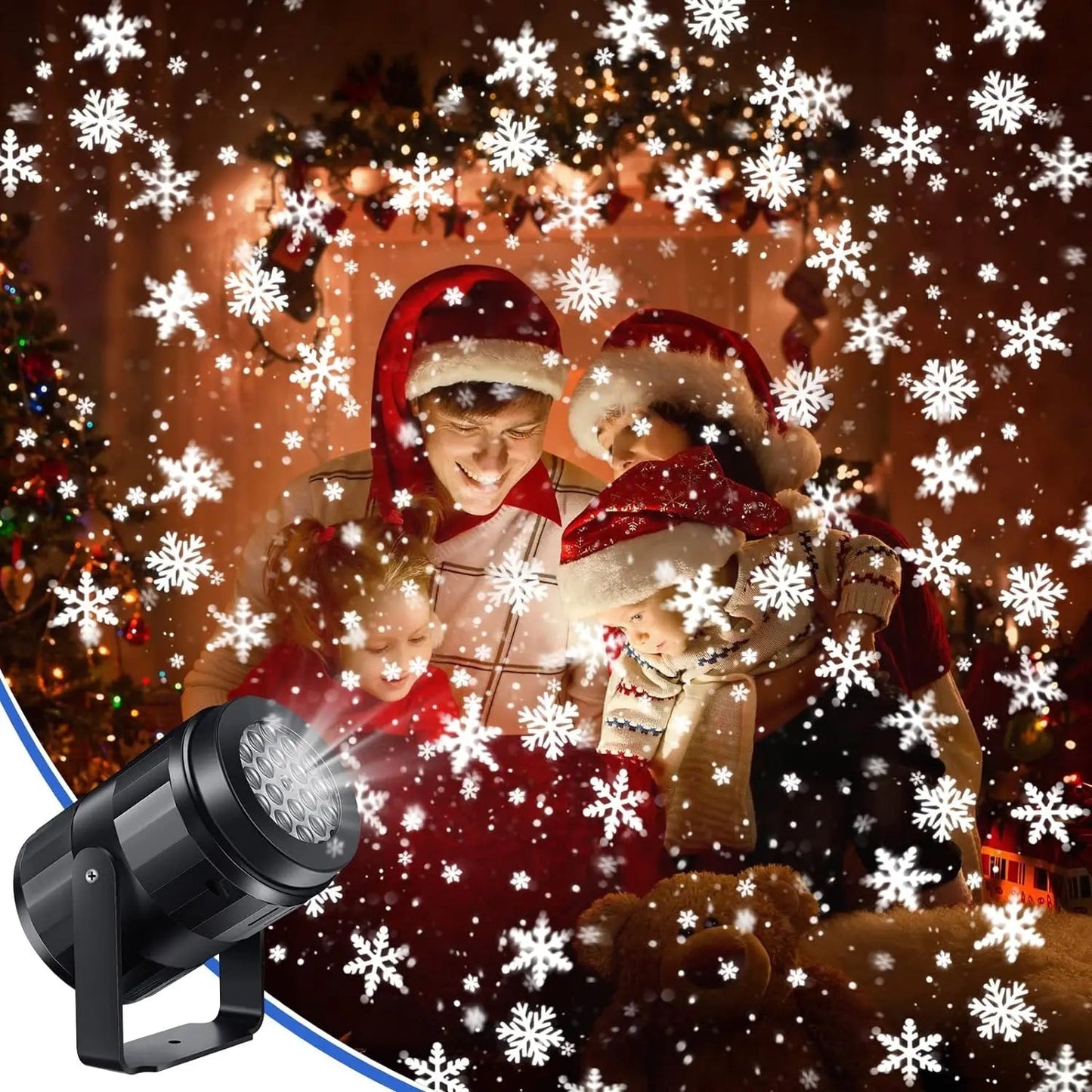 LED Snowflake Projector with USB – Waterproof Outdoor Christmas Lights