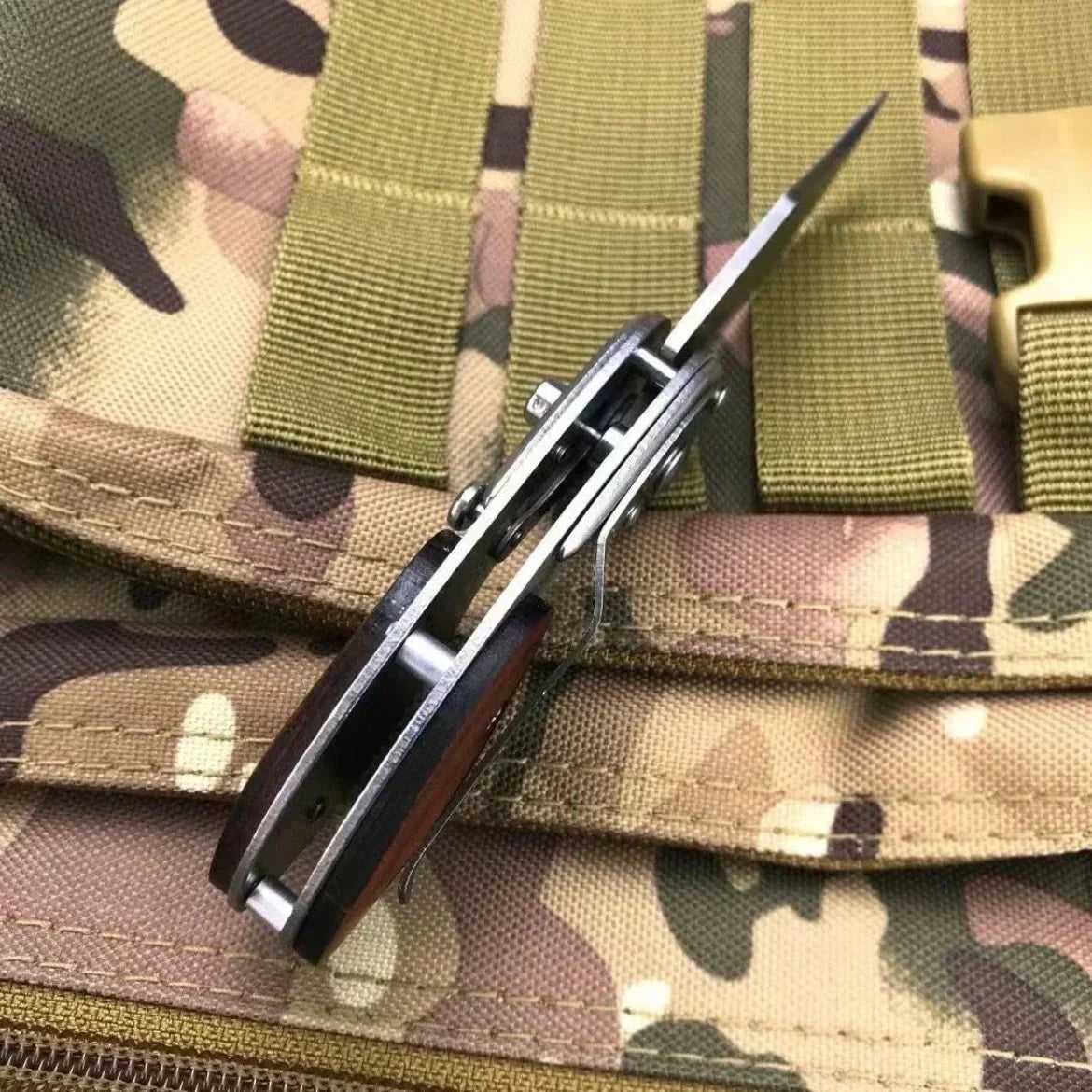 Compact Folding Knife with Wooden Handle | EDC Tool for Outdoor and Daily Use