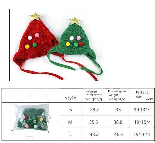 Festive Pet Hat for Christmas with Fur Trim and Golden Accents