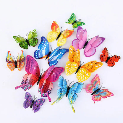 Magnetic 3D Butterfly Wall Stickers Set | 12 Pieces | Double Layered