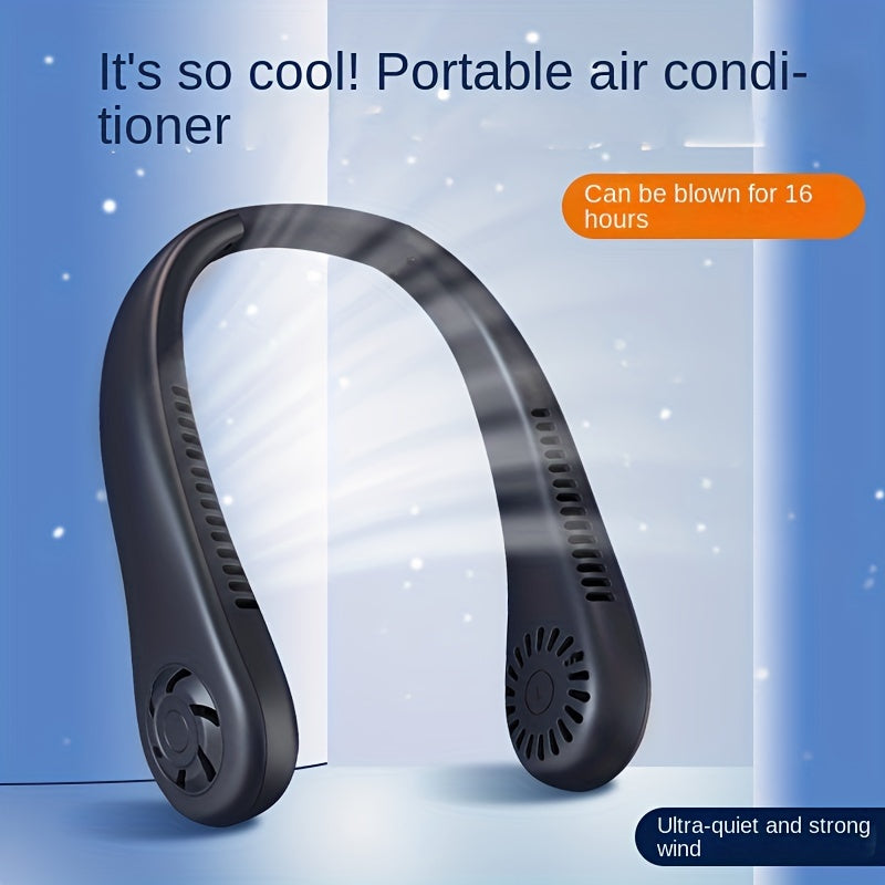Rechargeable Neck Fan - Hands-Free, Leafless, USB Powered - Ideal for Travel and Office