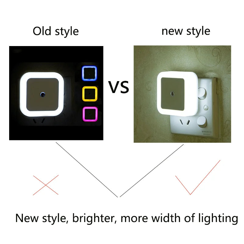Mini LED Night Light with Light Sensor & EU Plug – Energy Efficient Soft Glow for Kids' Room, Bedroom & Hallway