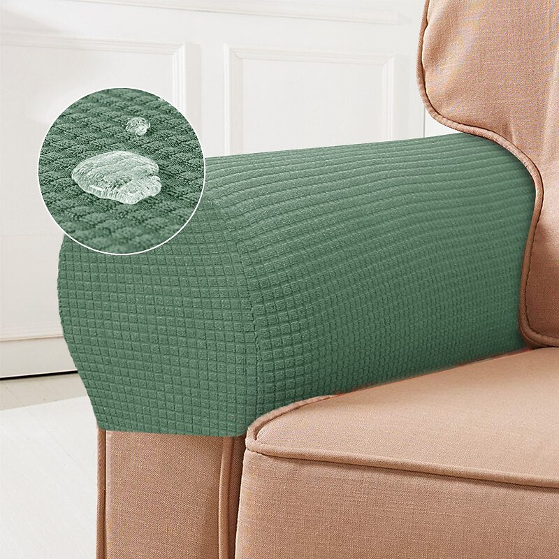 Stretch Armrest Covers – Spandex Chair & Sofa Slipcovers, Set of 2, Burgundy