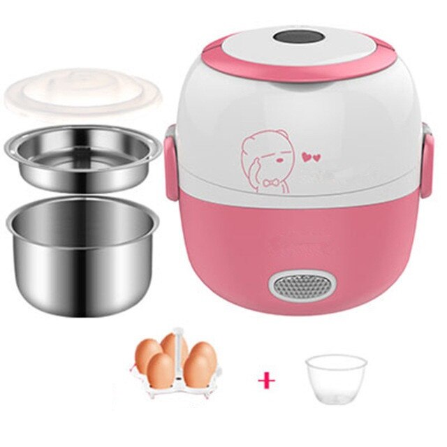 Electric Lunch Box with Steamer – 1L Capacity, 200W Power