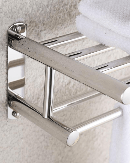 Chrome Steel Wall-Mounted Towel Rack – Elegant Design