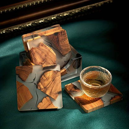 Smoky Elegance Coaster Set – Perfect for Any Beverage