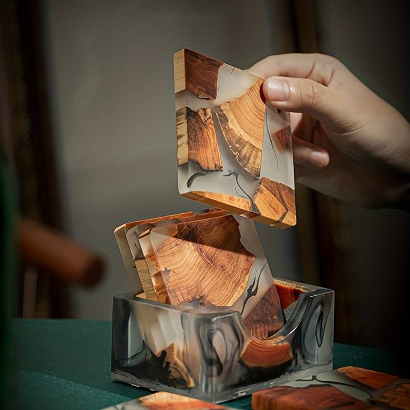 Smoky Elegance Coaster Set – Perfect for Any Beverage