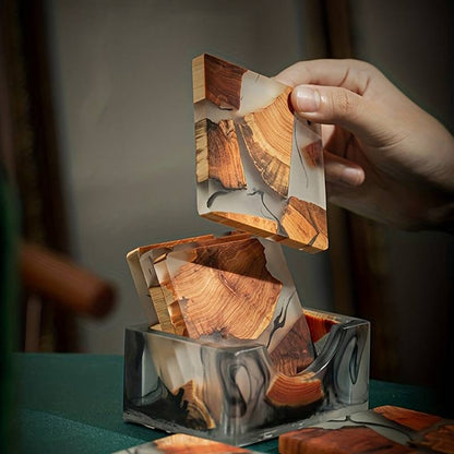 Smoky Elegance Coaster Set – Perfect for Any Beverage