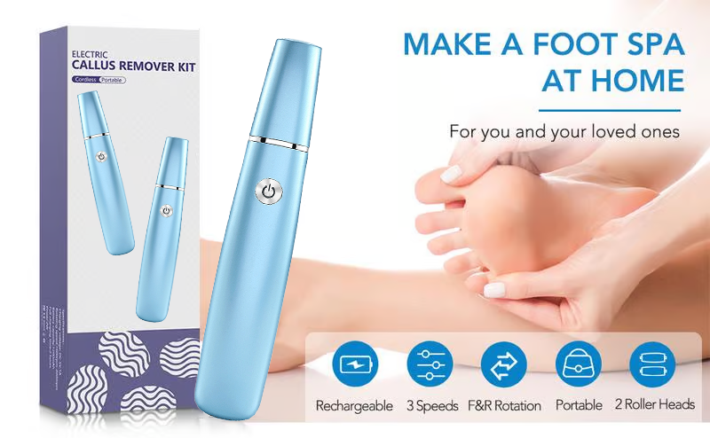 Rechargeable Foot Care System with Exfoliating Roller
