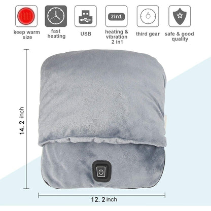 Heated Foot Comfort Massager with Vibration and Plush Wrap
