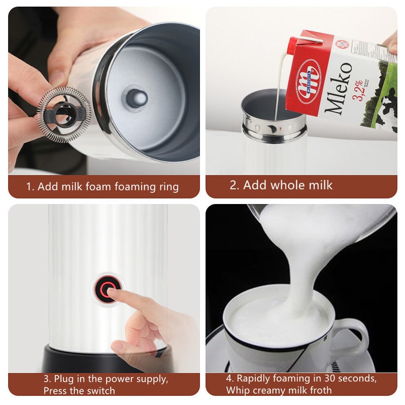 Deluxe Automatic Milk Whipper & Heater with 250ml Capacity