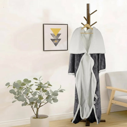 Cozy Wearable Electric Blanket with Sleeves and Foot Pouch