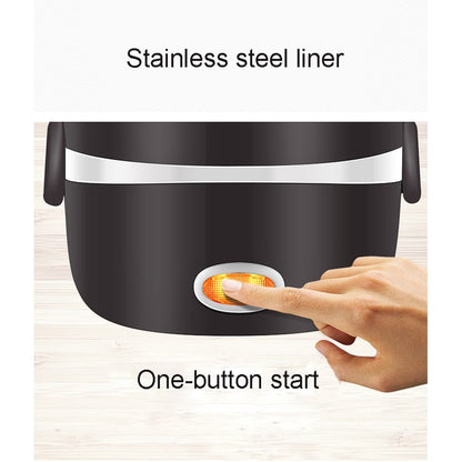 Heated Food Carrier with Stainless Steel Containers for On-the-Go Meals