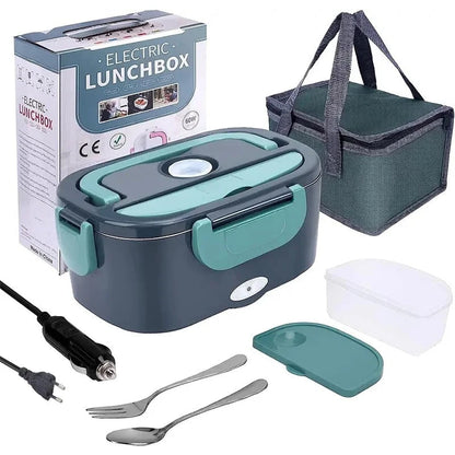 Portable Heated Meal Container with Stainless Steel Insert and Insulated Bag